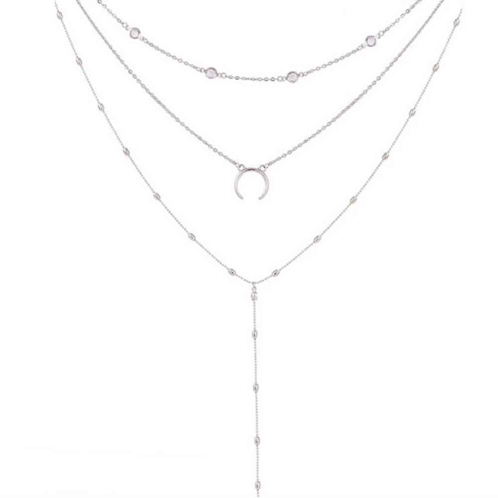 🛍 Long Drop Dainty Choker Necklace Boho Oxbow New - Picture 2 of 8